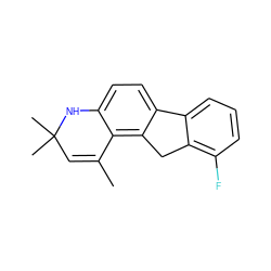 CC1=CC(C)(C)Nc2ccc3c(c21)Cc1c(F)cccc1-3 ZINC000024611261