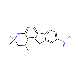 CC1=CC(C)(C)Nc2ccc3c(c21)Cc1cc([N+](=O)[O-])ccc1-3 ZINC000024611252