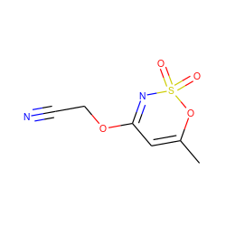 CC1=CC(OCC#N)=NS(=O)(=O)O1 ZINC000299834514