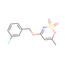 CC1=CC(OCc2cccc(F)c2)=NS(=O)(=O)O1 ZINC000299832171