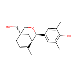 CC1=CC[C@@]2(CO)CO[C@@H](c3cc(C)c(O)c(C)c3)[C@@H]1C2 ZINC000028136625