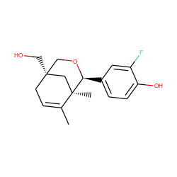 CC1=CC[C@@]2(CO)CO[C@@H](c3ccc(O)c(F)c3)[C@]1(C)C2 ZINC000028128206