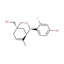 CC1=CC[C@@]2(CO)CO[C@@H](c3ccc(O)cc3F)[C@@H]1C2 ZINC000028119115