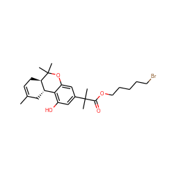 CC1=CC[C@@H]2[C@@H](C1)c1c(O)cc(C(C)(C)C(=O)OCCCCCBr)cc1OC2(C)C ZINC000223585580