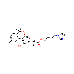 CC1=CC[C@@H]2[C@@H](C1)c1c(O)cc(C(C)(C)C(=O)OCCCCn3ccnc3)cc1OC2(C)C ZINC000207658993