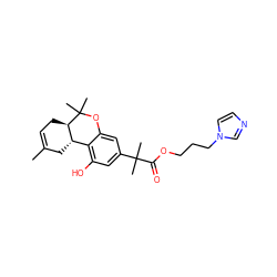 CC1=CC[C@@H]2[C@@H](C1)c1c(O)cc(C(C)(C)C(=O)OCCCn3ccnc3)cc1OC2(C)C ZINC000223585831