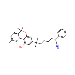 CC1=CC[C@@H]2[C@@H](C1)c1c(O)cc(C(C)(C)CCCC[C@@H](C#N)c3ccccc3)cc1OC2(C)C ZINC000013781722