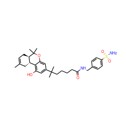 CC1=CC[C@@H]2[C@@H](C1)c1c(O)cc(C(C)(C)CCCCC(=O)NCc3ccc(S(N)(=O)=O)cc3)cc1OC2(C)C ZINC000027517904