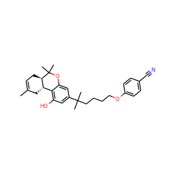 CC1=CC[C@@H]2[C@@H](C1)c1c(O)cc(C(C)(C)CCCCOc3ccc(C#N)cc3)cc1OC2(C)C ZINC000013781724