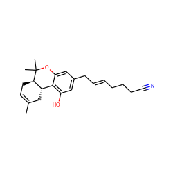 CC1=CC[C@@H]2[C@@H](C1)c1c(O)cc(C/C=C/CCCC#N)cc1OC2(C)C ZINC000013557674