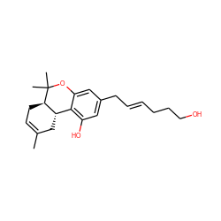 CC1=CC[C@@H]2[C@@H](C1)c1c(O)cc(C/C=C/CCCO)cc1OC2(C)C ZINC000027754127
