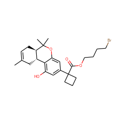 CC1=CC[C@@H]2[C@@H](C1)c1c(O)cc(C3(C(=O)OCCCCBr)CCC3)cc1OC2(C)C ZINC000223583220