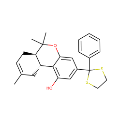 CC1=CC[C@@H]2[C@@H](C1)c1c(O)cc(C3(c4ccccc4)SCCS3)cc1OC2(C)C ZINC000013553597