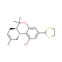 CC1=CC[C@@H]2[C@@H](C1)c1c(O)cc(C3SCCS3)cc1OC2(C)C ZINC000013524399