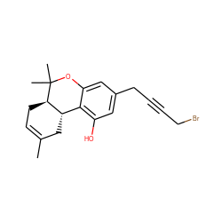 CC1=CC[C@@H]2[C@@H](C1)c1c(O)cc(CC#CCBr)cc1OC2(C)C ZINC000013557656
