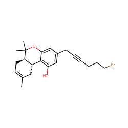 CC1=CC[C@@H]2[C@@H](C1)c1c(O)cc(CC#CCCCBr)cc1OC2(C)C ZINC000013557641