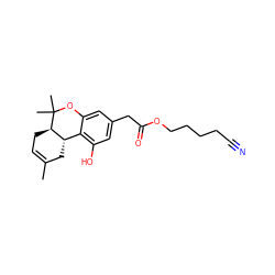 CC1=CC[C@@H]2[C@@H](C1)c1c(O)cc(CC(=O)OCCCCC#N)cc1OC2(C)C ZINC001772572183