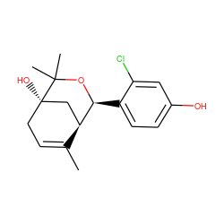 CC1=CC[C@]2(O)C[C@H]1[C@H](c1ccc(O)cc1Cl)OC2(C)C ZINC000028131911