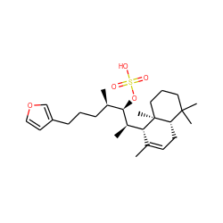 CC1=CC[C@H]2C(C)(C)CCC[C@]2(C)[C@H]1[C@@H](C)[C@H](OS(=O)(=O)O)[C@H](C)CCCc1ccoc1 ZINC000027997277