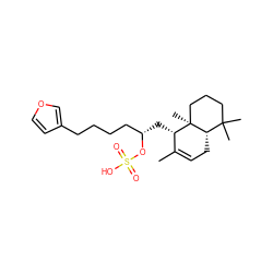 CC1=CC[C@H]2C(C)(C)CCC[C@]2(C)[C@H]1C[C@@H](CCCCc1ccoc1)OS(=O)(=O)O ZINC000026143504