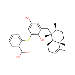 CC1=CCC[C@@H]2[C@]1(C)CC[C@H](C)[C@@]2(C)Cc1cc(O)cc(Sc2ccccc2C(=O)O)c1O ZINC000028892016