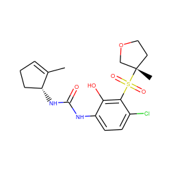 CC1=CCC[C@H]1NC(=O)Nc1ccc(Cl)c(S(=O)(=O)[C@@]2(C)CCOC2)c1O ZINC001772575041