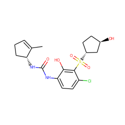 CC1=CCC[C@H]1NC(=O)Nc1ccc(Cl)c(S(=O)(=O)[C@@H]2CC[C@@H](O)C2)c1O ZINC001772650839