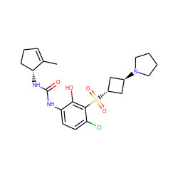 CC1=CCC[C@H]1NC(=O)Nc1ccc(Cl)c(S(=O)(=O)[C@H]2C[C@H](N3CCCC3)C2)c1O ZINC001772634767