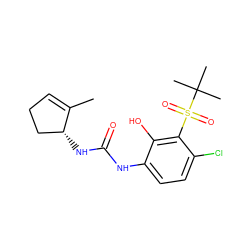 CC1=CCC[C@H]1NC(=O)Nc1ccc(Cl)c(S(=O)(=O)C(C)(C)C)c1O ZINC001772612123