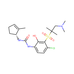 CC1=CCC[C@H]1NC(=O)Nc1ccc(Cl)c(S(=O)(=O)C(C)(C)CN(C)C)c1O ZINC001772573842