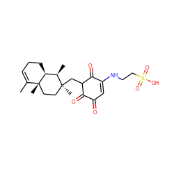 CC1=CCC[C@H]2[C@@H](C)[C@@](C)(CC3C(=O)C(=O)C=C(NCCS(=O)(=O)O)C3=O)CC[C@]12C ZINC000100088734