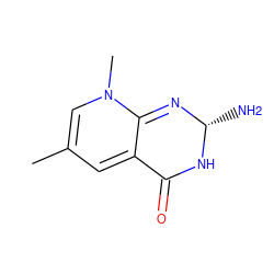 CC1=CN(C)C2=N[C@H](N)NC(=O)C2=C1 ZINC000027426017