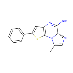 CC1=CN[C@H]2C(N)=Nc3cc(-c4ccccc4)sc3N12 ZINC000101442115