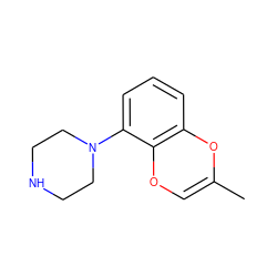 CC1=COc2c(cccc2N2CCNCC2)O1 ZINC000013741464