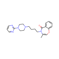 CC1=COc2ccccc2C(=O)N1CCCCN1CCN(c2ncccn2)CC1 ZINC000027652922