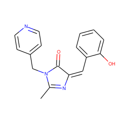 CC1=N/C(=C/c2ccccc2O)C(=O)N1Cc1ccncc1 ZINC000084602877