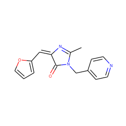 CC1=N/C(=C/c2ccco2)C(=O)N1Cc1ccncc1 ZINC000084602418