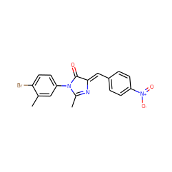 CC1=N/C(=C\c2ccc([N+](=O)[O-])cc2)C(=O)N1c1ccc(Br)c(C)c1 ZINC000005125903