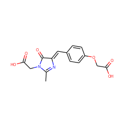 CC1=N/C(=C\c2ccc(OCC(=O)O)cc2)C(=O)N1CC(=O)O ZINC001772593740