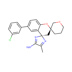 CC1=N[C@@]2(C[C@@]3(CCCOC3)Oc3ccc(-c4cccc(Cl)c4)cc32)N=C1N ZINC000169708631