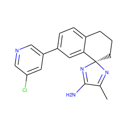 CC1=N[C@@]2(CCCc3ccc(-c4cncc(Cl)c4)cc32)N=C1N ZINC000169708674