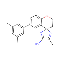 CC1=N[C@@]2(CCOc3ccc(-c4cc(C)cc(C)c4)cc32)N=C1N ZINC000169708857