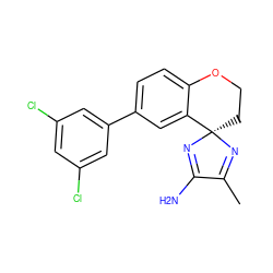 CC1=N[C@@]2(CCOc3ccc(-c4cc(Cl)cc(Cl)c4)cc32)N=C1N ZINC000169708507