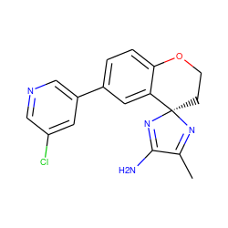 CC1=N[C@@]2(CCOc3ccc(-c4cncc(Cl)c4)cc32)N=C1N ZINC000169708509