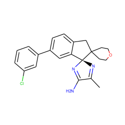 CC1=N[C@@]2(N=C1N)c1cc(-c3cccc(Cl)c3)ccc1CC21CCOCC1 ZINC000169708588