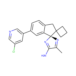 CC1=N[C@@]2(N=C1N)c1cc(-c3cncc(Cl)c3)ccc1CC21CCC1 ZINC000169708689