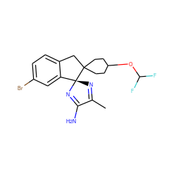 CC1=N[C@@]2(N=C1N)c1cc(Br)ccc1CC21CCC(OC(F)F)CC1 ZINC000169708525