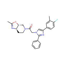 CC1=N[C@@H]2CCN(C(=O)Cn3cc(-c4ccc(F)c(C)c4)nc3-c3ccccc3)C[C@H]2O1 ZINC000096284551