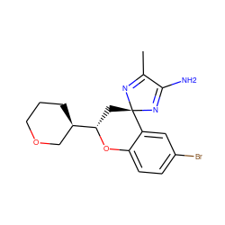 CC1=N[C@]2(C[C@@H]([C@@H]3CCCOC3)Oc3ccc(Br)cc32)N=C1N ZINC000169708640