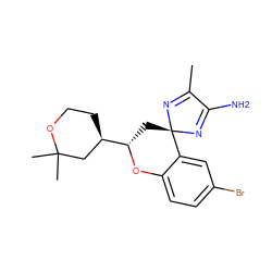 CC1=N[C@]2(C[C@@H]([C@@H]3CCOC(C)(C)C3)Oc3ccc(Br)cc32)N=C1N ZINC000169708655